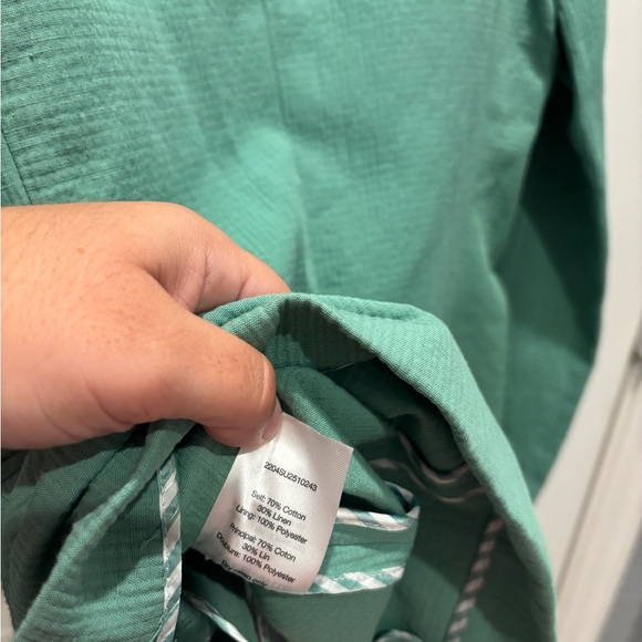 Veronica Beard Emsley Linen Blend Seersucker Blazer Agate Green - Picture 8 of 8